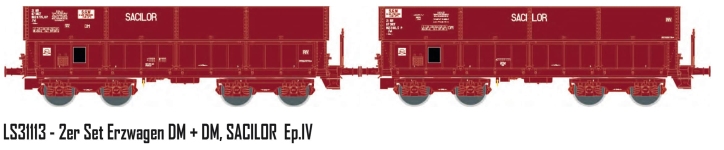 LS Models LS31113 - H0 - 2-tlg. Set Erzwagen SACILOR, SNCF, Ep. IV